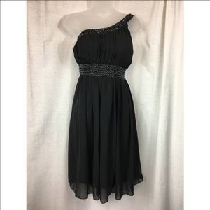 Black, short, one shoulder formal dress